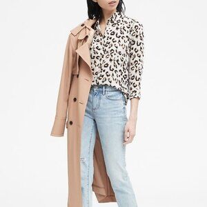 NWT Banana Republic Dillon Classic Fit Leopard Print Shirt Blouse XL